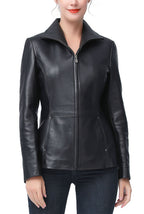 Kimi + Kai Women's "Eva" Zip Front Leather Jacket