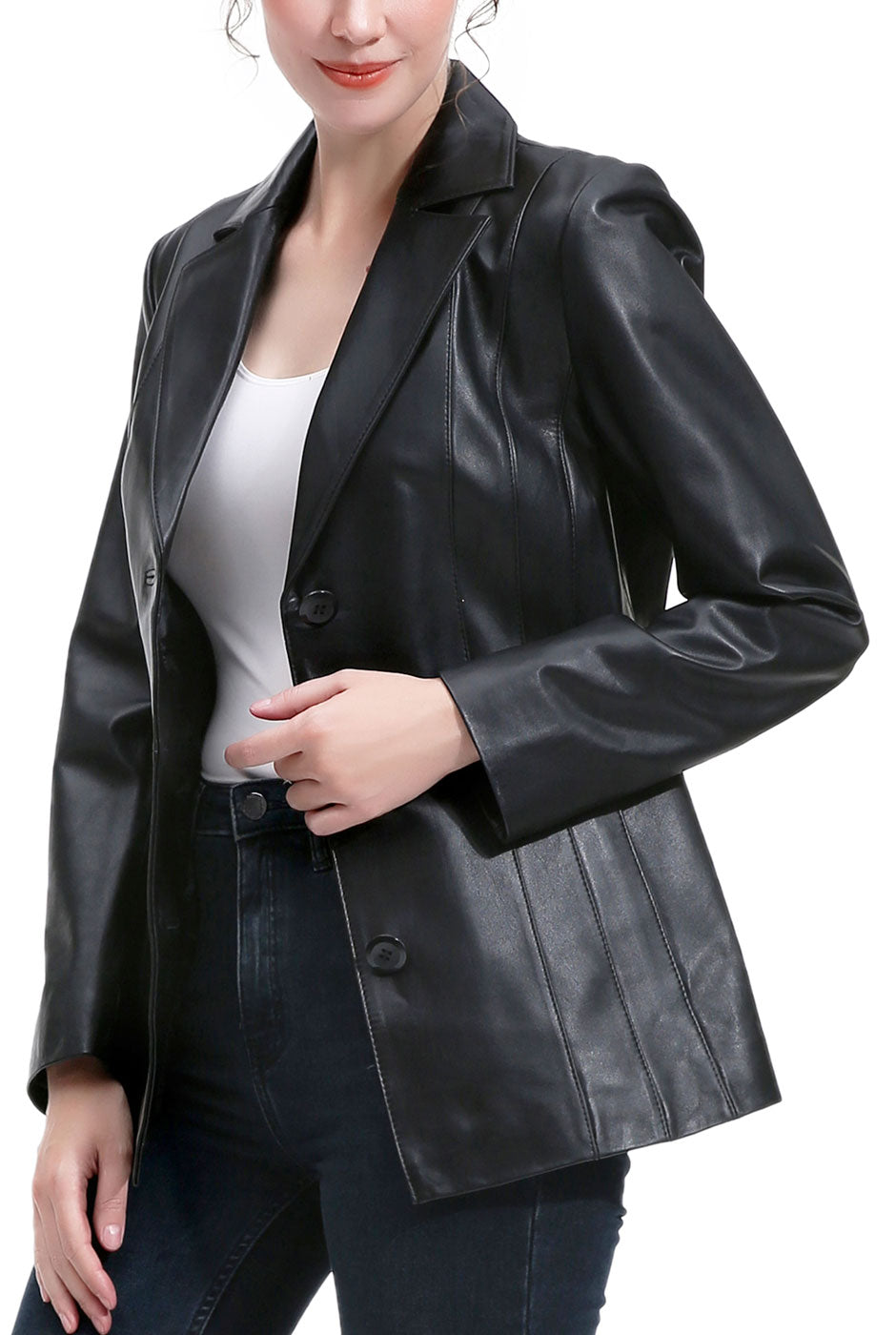 Kimi + Kai Women's "Madeline" Leather Blazer
