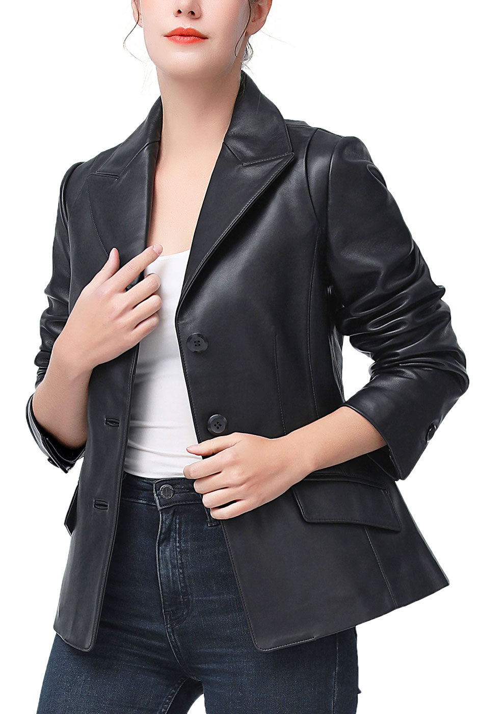 Kimi + Kai Women's "Mya" Leather Blazer