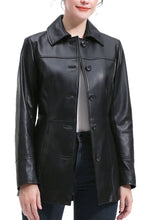 Load image into Gallery viewer, Kimi + Kai Women's "Ailany" Leather Car Coat