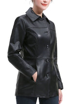 Kimi + Kai Women's "Ailany" Leather Car Coat