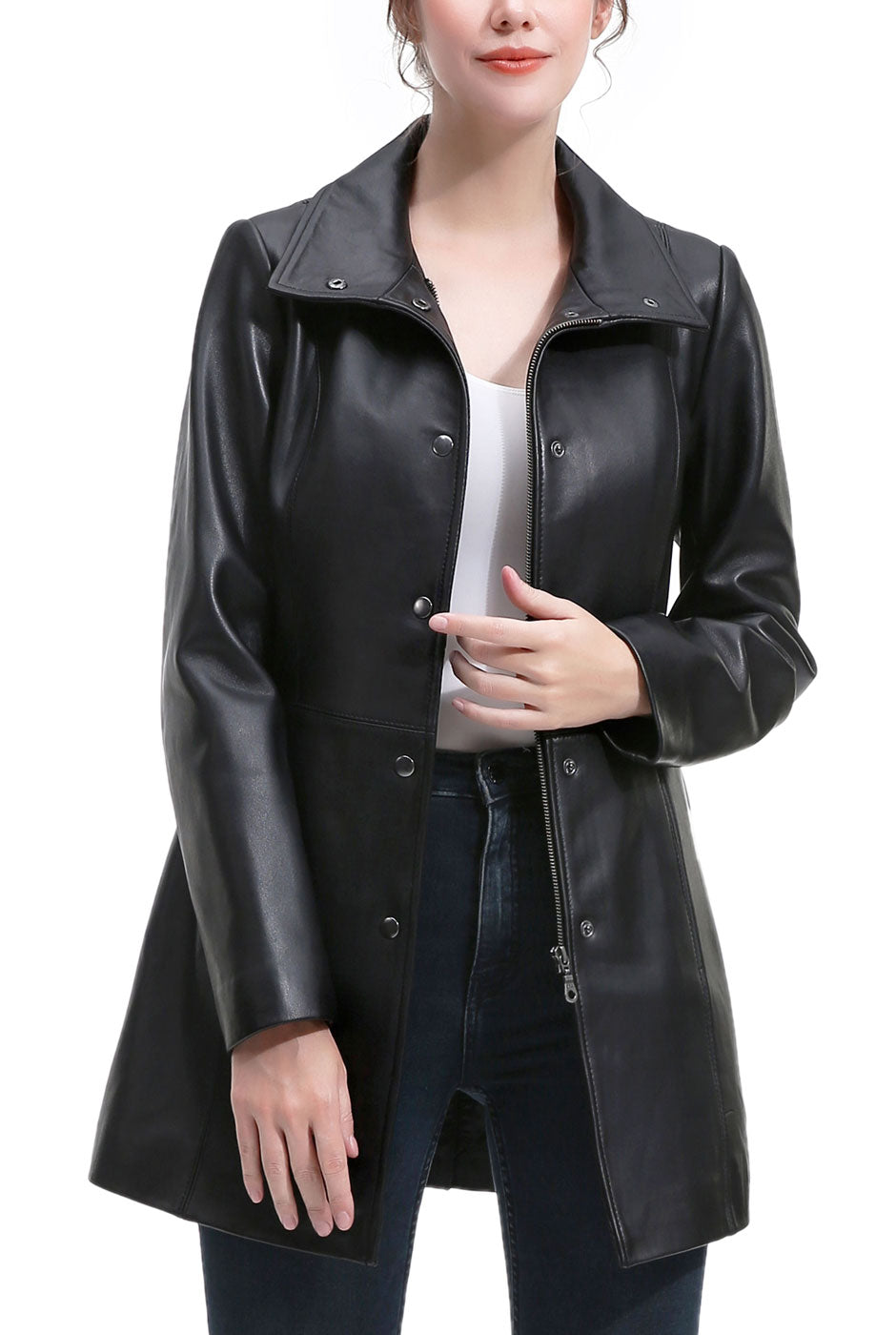 Kimi + Kai Women's "Ivy" Leather Car Coat