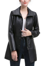 Kimi + Kai Women's "Ivy" Leather Car Coat