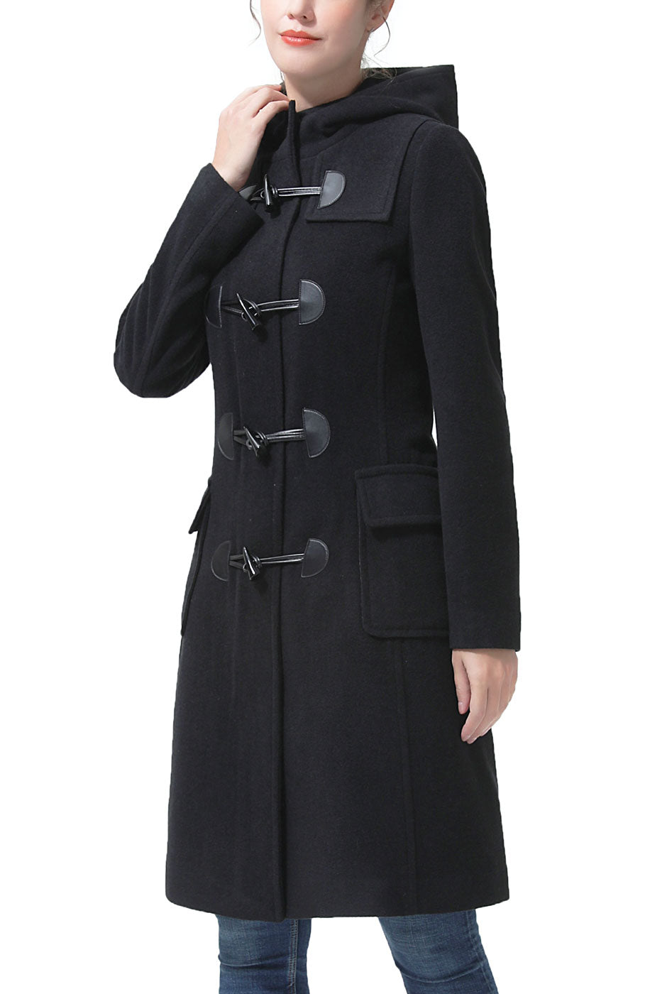 Kimi + Kai Women's "Avani" Wool Blend Hooded Toggle Coat