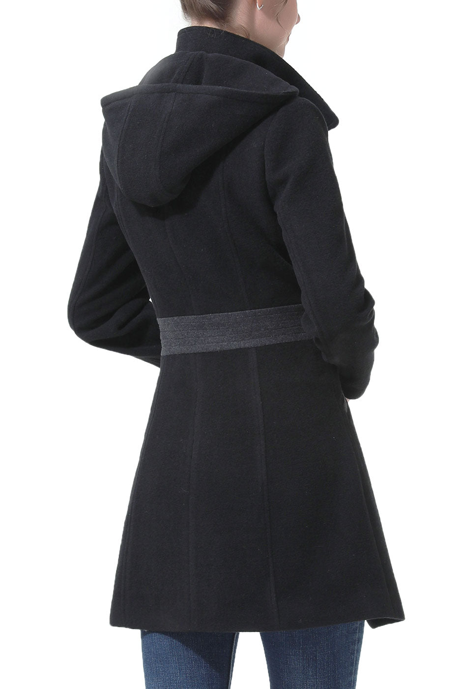 Kimi + Kai Women's "Miller" Wool Blend Hooded Walker Coat