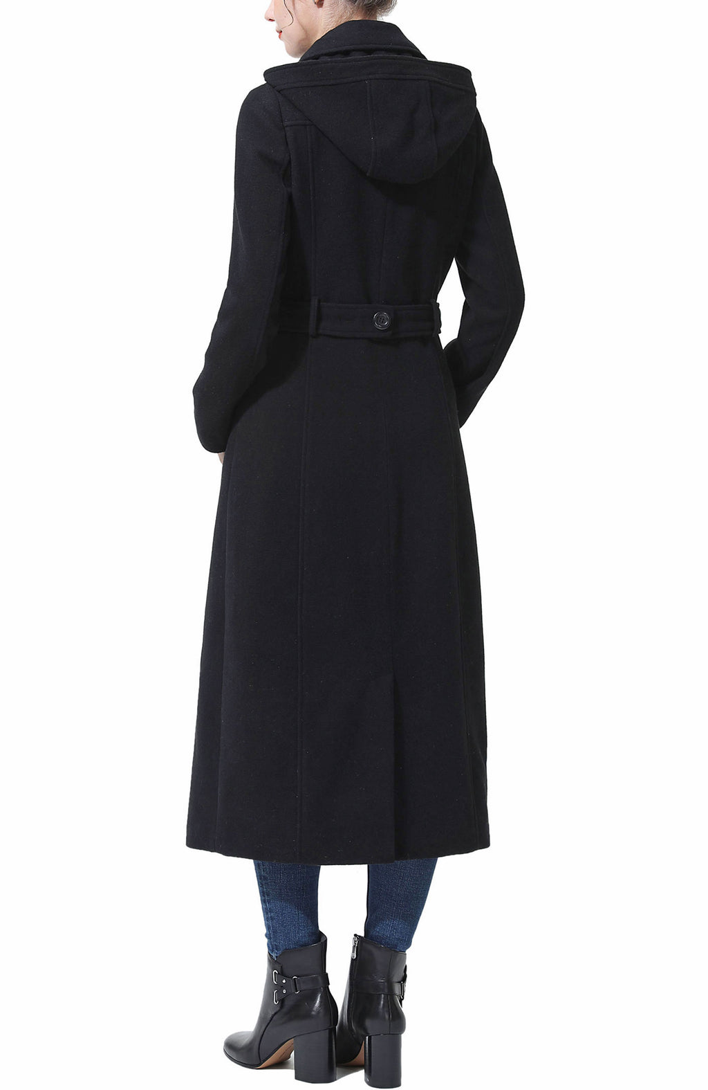 Kimi + Kai Women's "Laila" Long Hooded Wool Walking Coat
