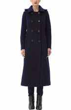 Kimi + Kai Women's "Laila" Long Hooded Wool Walking Coat