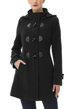 Kimi + Kai Women's "Noemi" Hooded Wool Blend Toggle Duffle Coat