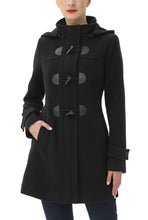 Load image into Gallery viewer, Kimi + Kai Women's "Noemi" Hooded Wool Blend Toggle Duffle Coat