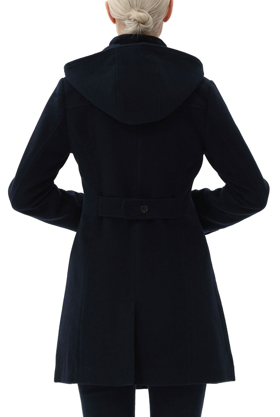 Kimi + Kai Women's "Noemi" Hooded Wool Blend Toggle Duffle Coat