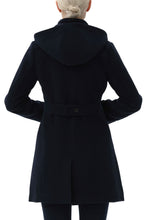Load image into Gallery viewer, Kimi + Kai Women's "Noemi" Hooded Wool Blend Toggle Duffle Coat