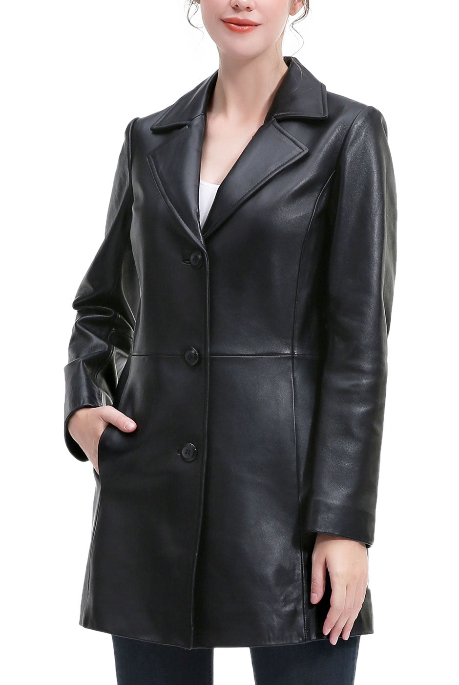 Kimi + Kai Women's "Rylee" Leather Walking Coat