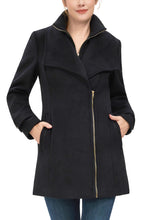 Load image into Gallery viewer, Kimi + Kai Women's "Kinsley" Wool Blend Zip Front Walking Coat