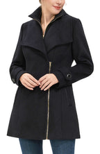 Kimi + Kai Women's "Kinsley" Wool Blend Zip Front Walking Coat