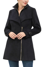 Load image into Gallery viewer, Kimi + Kai Women's "Kinsley" Wool Blend Zip Front Walking Coat