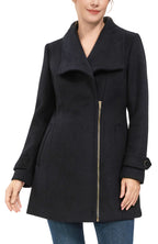 Kimi + Kai Women's "Kinsley" Wool Blend Zip Front Walking Coat