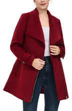 Load image into Gallery viewer, Kimi + Kai Women's "Kinsley" Wool Blend Zip Front Walking Coat