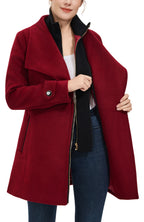 Kimi + Kai Women's "Kinsley" Wool Blend Zip Front Walking Coat