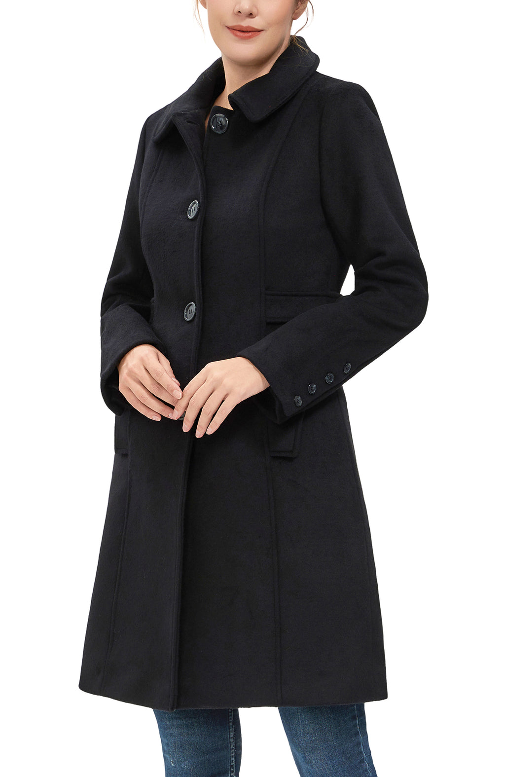Kimi + Kai Women's "Arina" Wool Blend Walking Coat