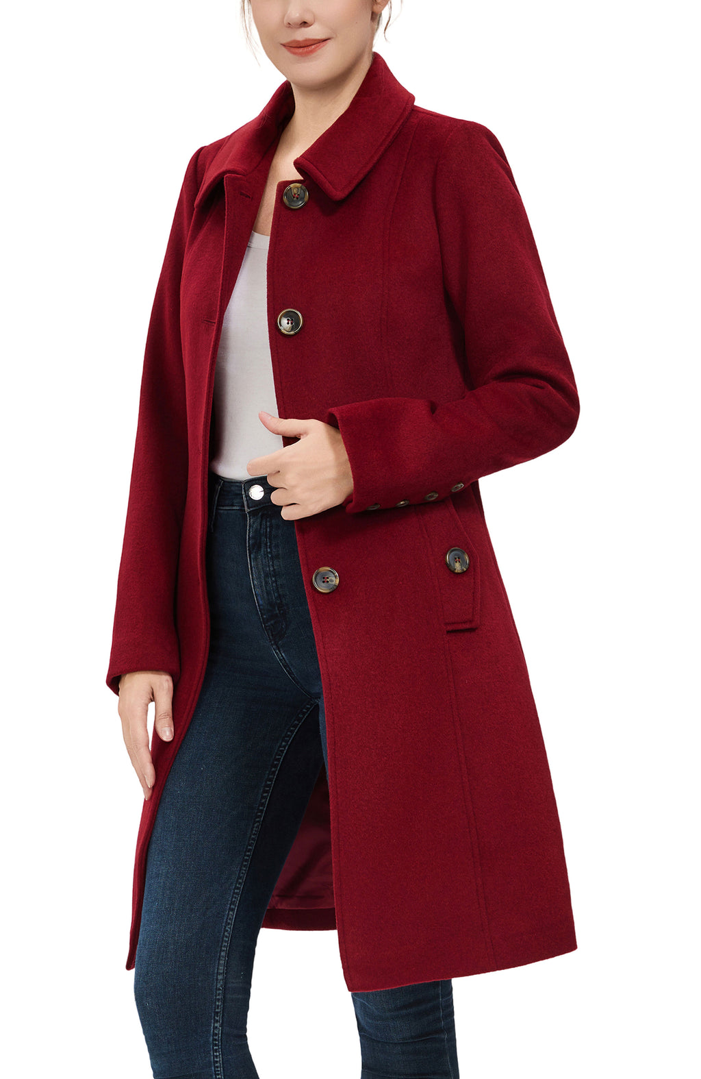 Kimi + Kai Women's "Arina" Wool Blend Walking Coat
