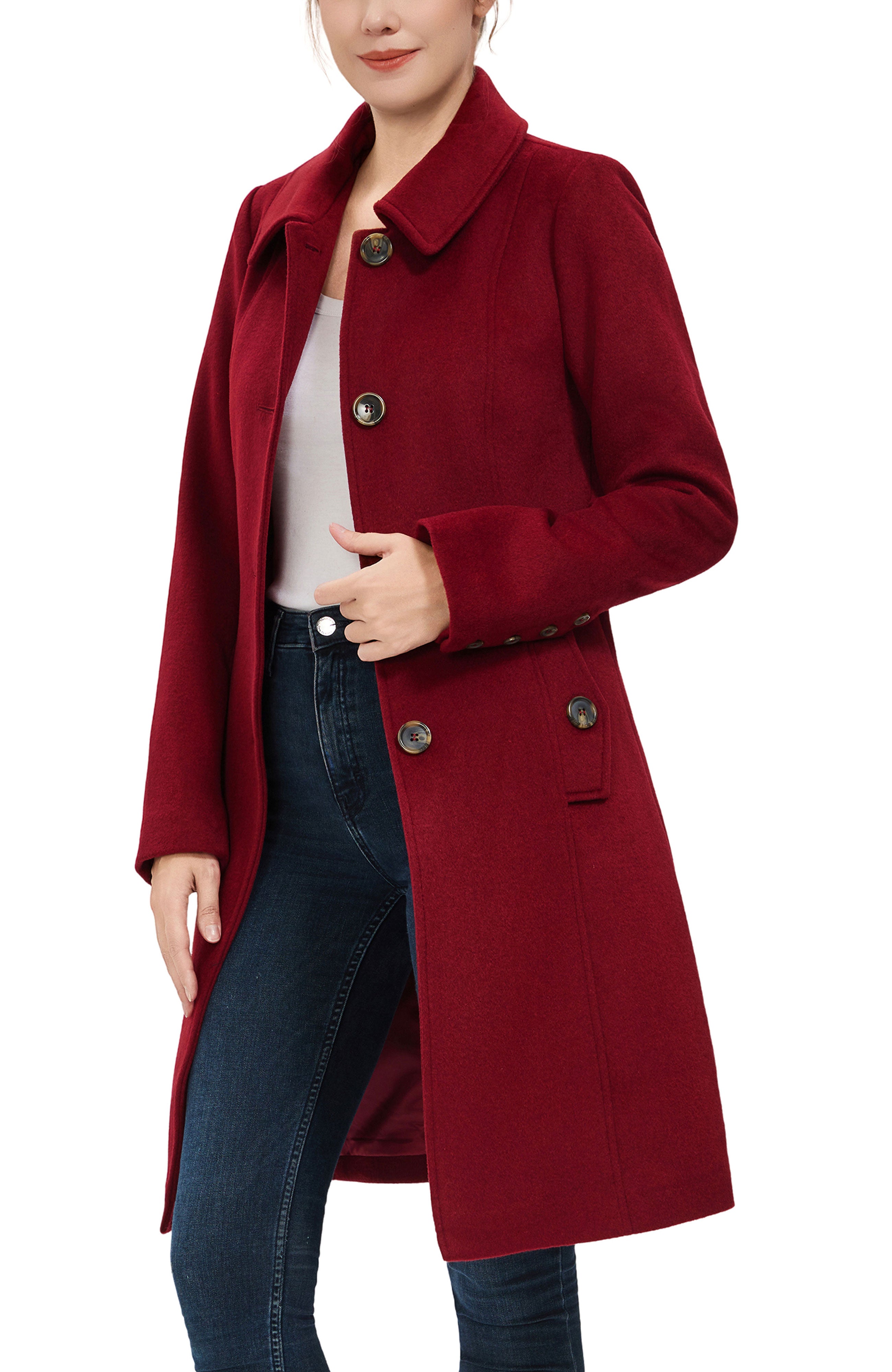 Kimi + Kai Women's "Arina" Wool Blend Walking Coat
