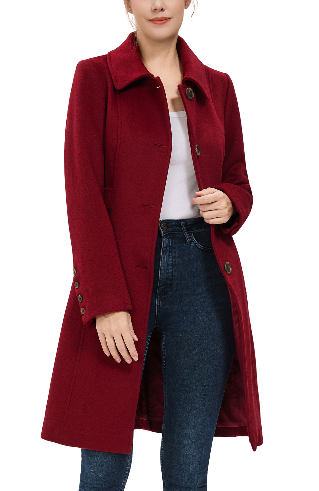 Kimi + Kai Women's "Arina" Wool Blend Walking Coat