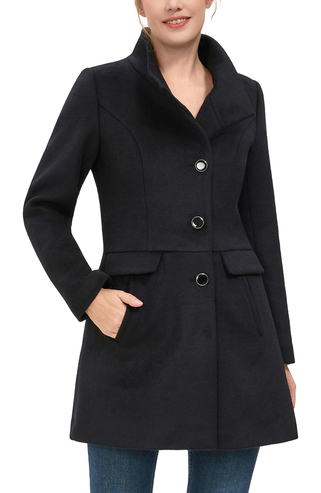 Kimi + Kai Women's "Olivia" Wool Blend Walking Coat