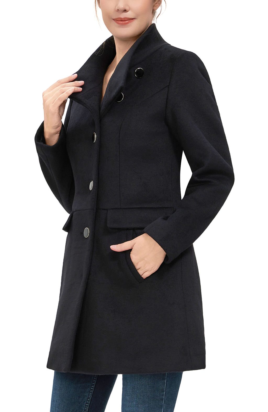 Kimi + Kai Women's "Olivia" Wool Blend Walking Coat