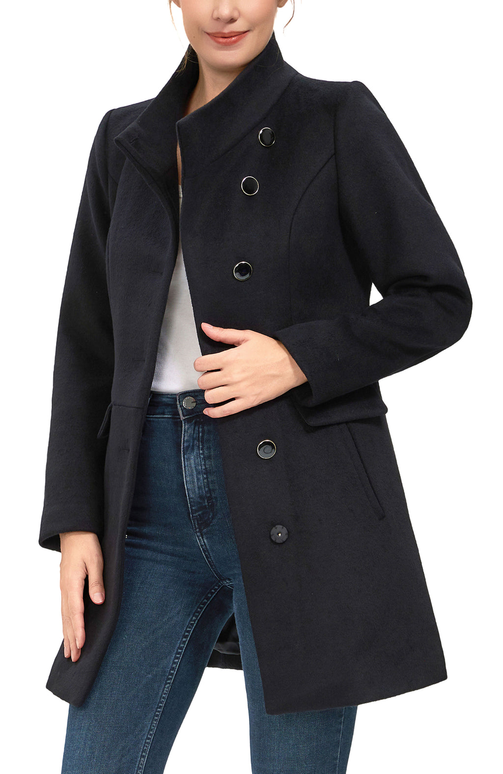 Kimi + Kai Women's "Olivia" Wool Blend Walking Coat