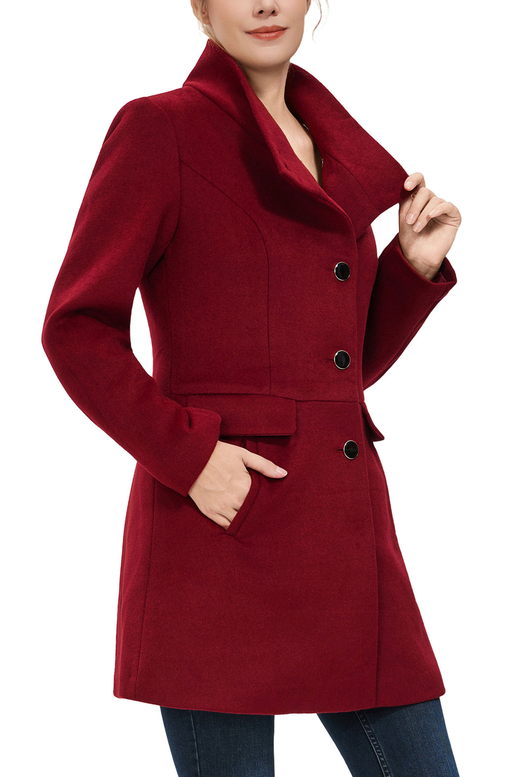 Kimi + Kai Women's "Olivia" Wool Blend Walking Coat
