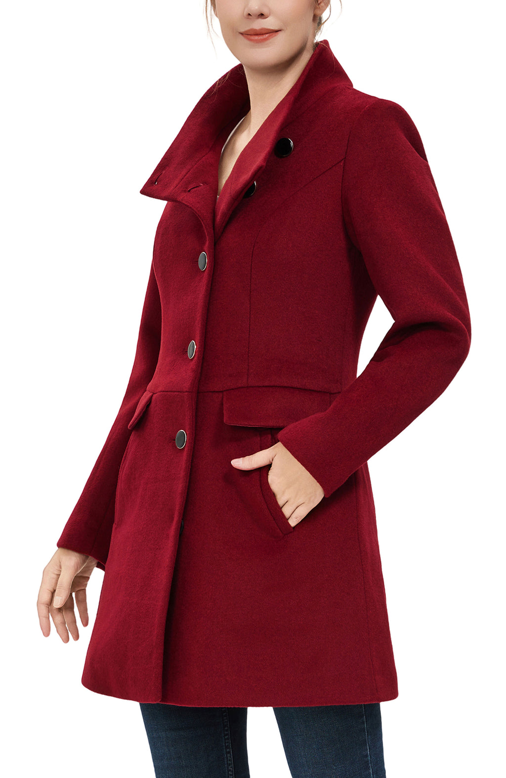 Kimi + Kai Women's "Olivia" Wool Blend Walking Coat