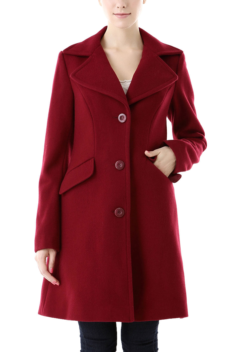 Kimi + Kai Women's "Sasha" Wool Blend Walking Coat