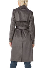 Kimi + Kai Women's "Aria" Long Faux Suede Trench Coat