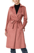 Kimi + Kai Women's "Aria" Long Faux Suede Trench Coat