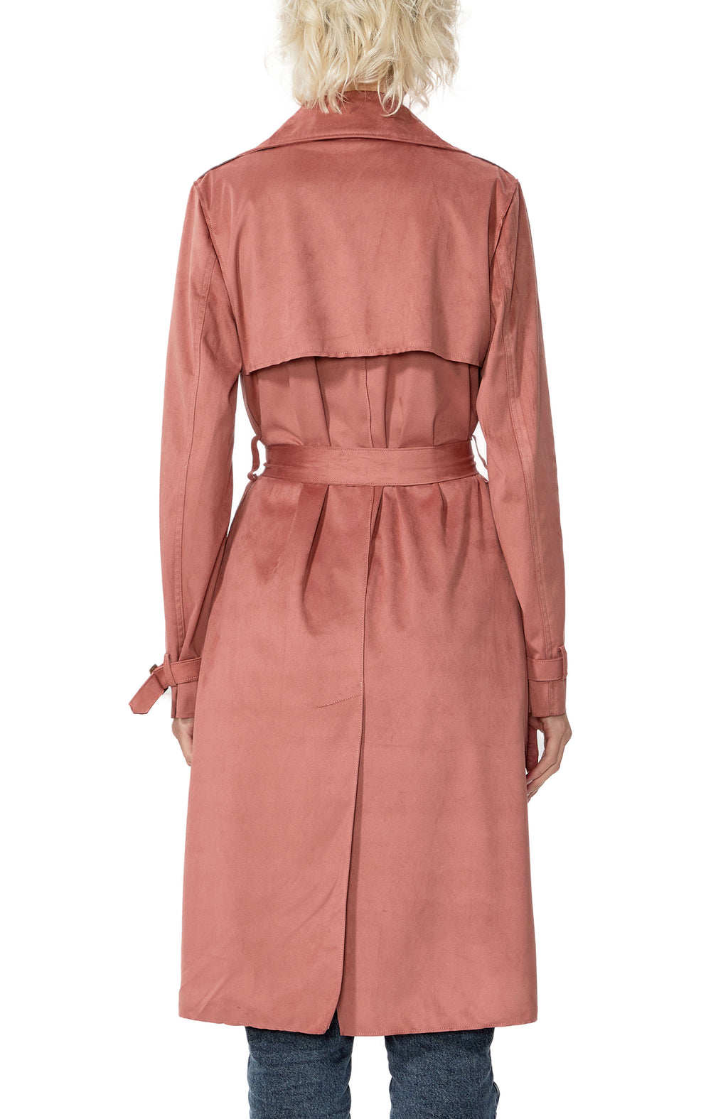 Kimi + Kai Women's "Aria" Long Faux Suede Trench Coat