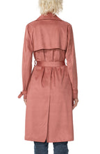 Kimi + Kai Women's "Aria" Long Faux Suede Trench Coat