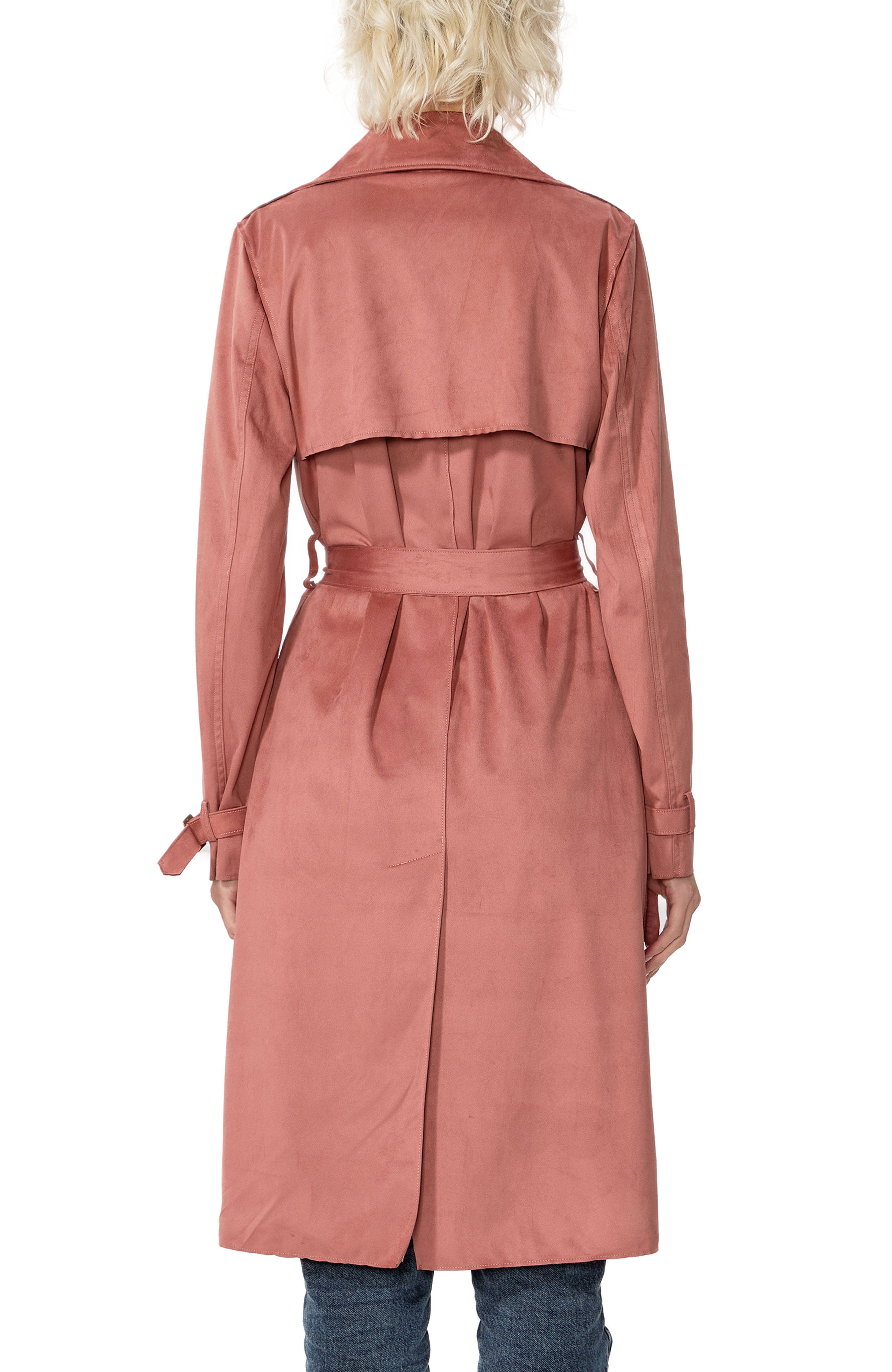 Kimi + Kai Women's "Aria" Long Faux Suede Trench Coat