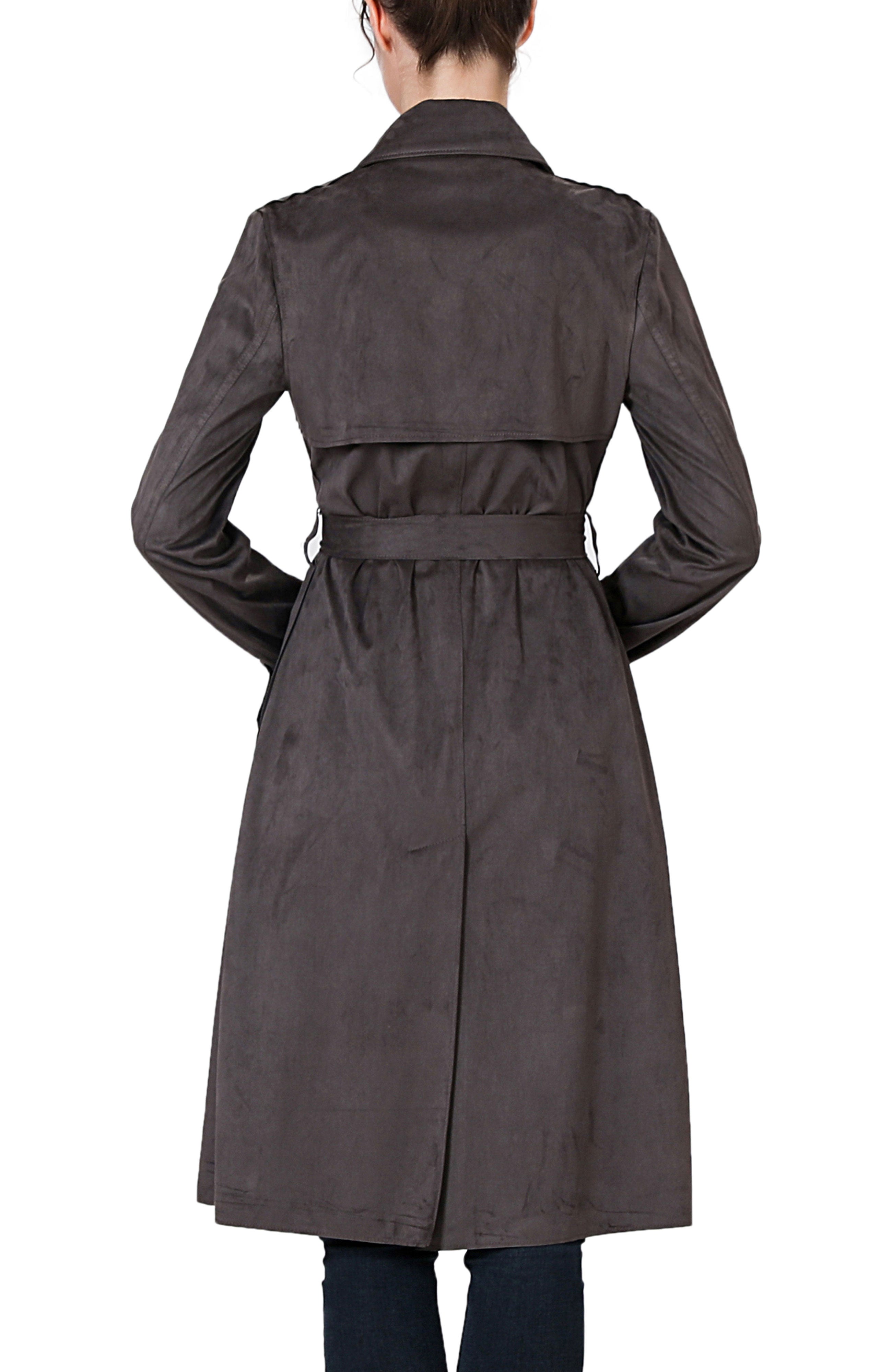 Kimi + Kai Women's "Aria" Long Faux Suede Trench Coat