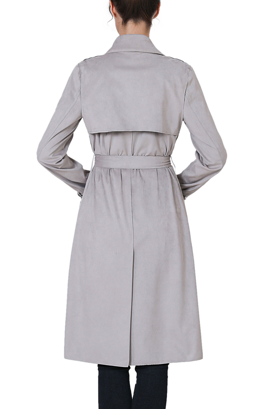 Kimi + Kai Women's "Aria" Long Faux Suede Trench Coat