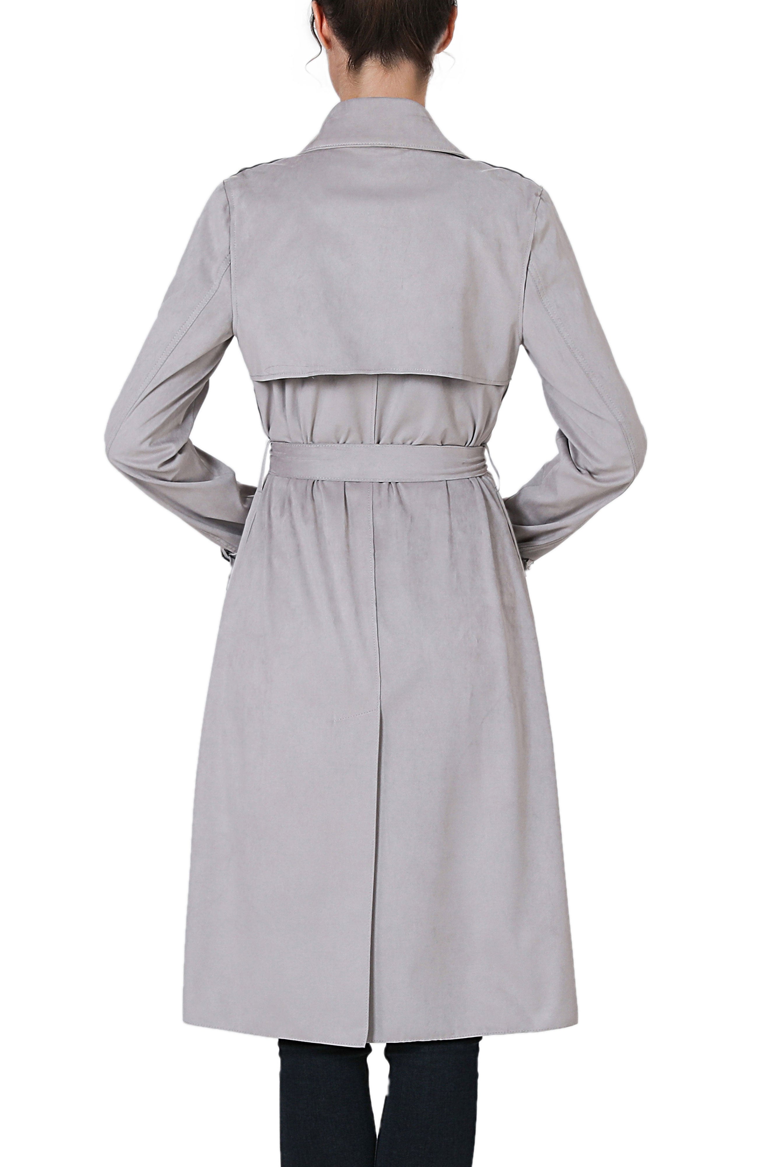 Kimi + Kai Women's "Aria" Long Faux Suede Trench Coat