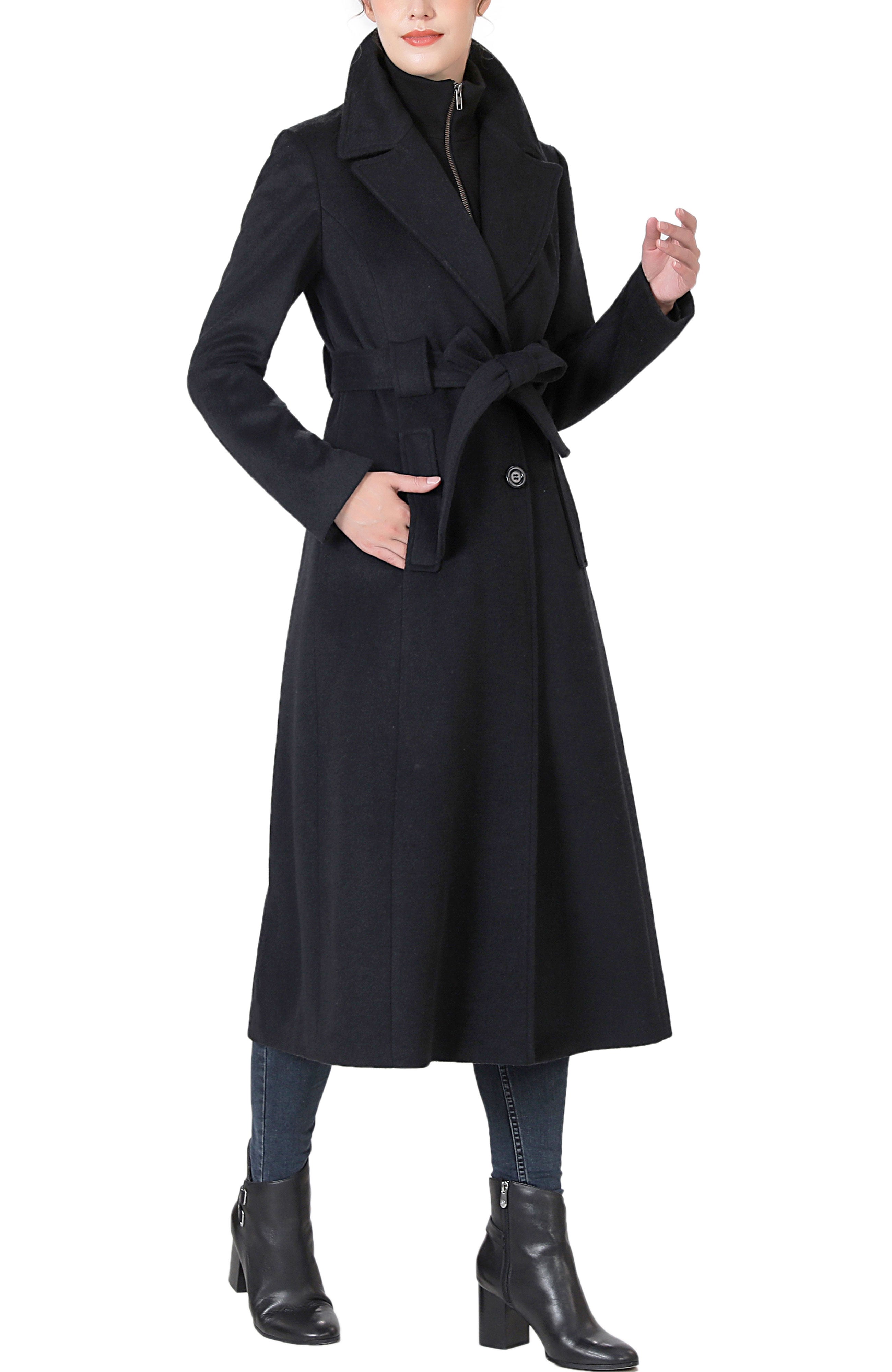 Kimi + Kai Women's "Rosalie" Wool Blend Long Belted Coat