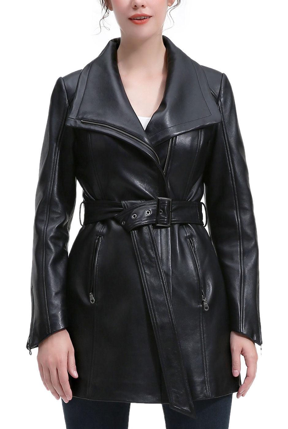 Kimi + Kai Women's "Ada" Leather Trench Coat