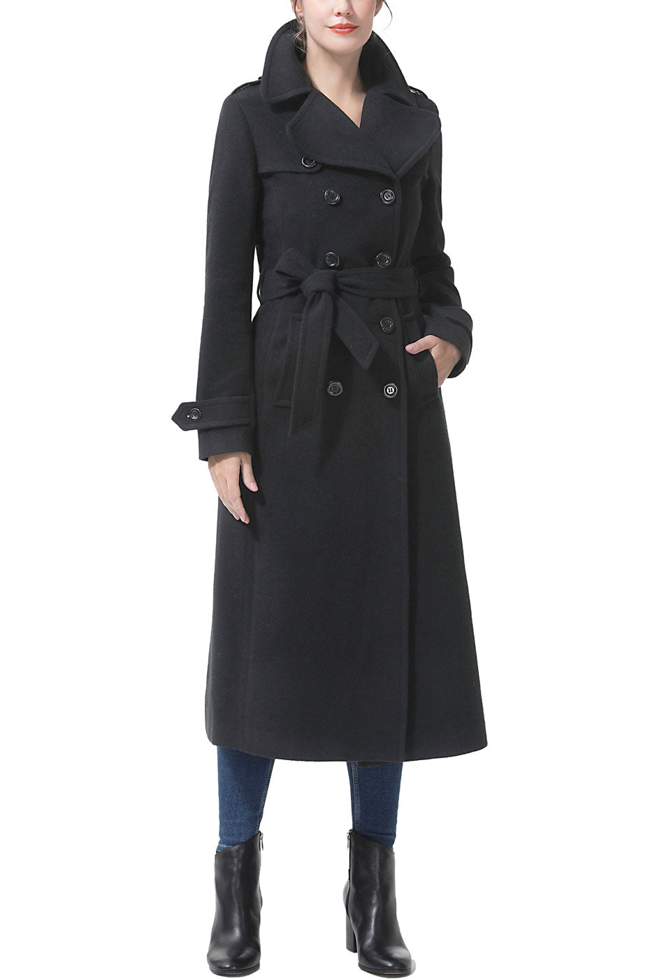 Kimi + Kai Women's "Charlotte" Long Wool Blend Coat