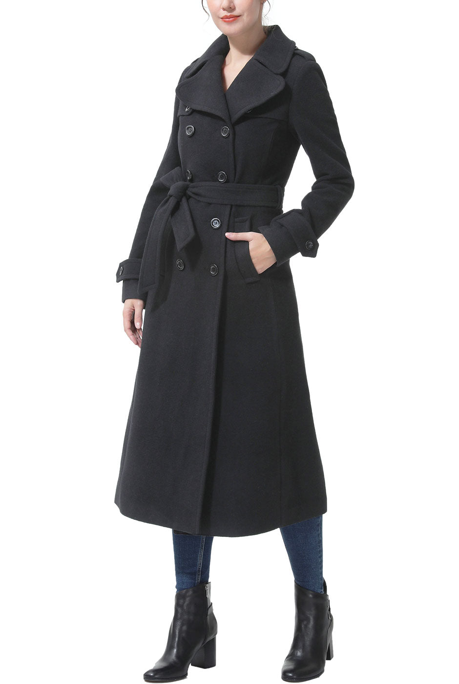 Kimi + Kai Women's "Charlotte" Long Wool Blend Coat