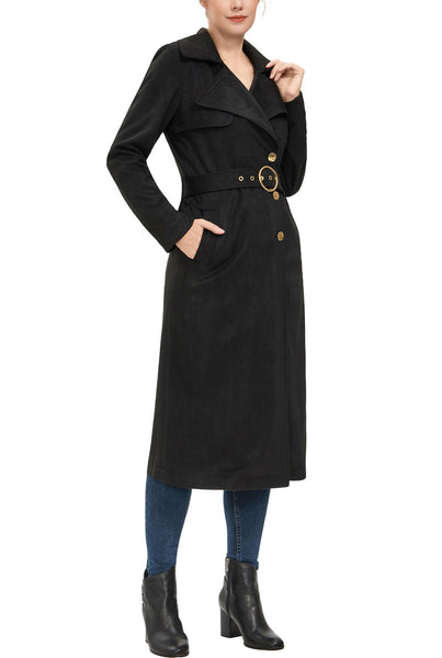 Kimi + Kai Women's "Natalia" Faux Suede Trench Coat