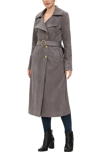 Kimi + Kai Women's "Natalia" Faux Suede Trench Coat