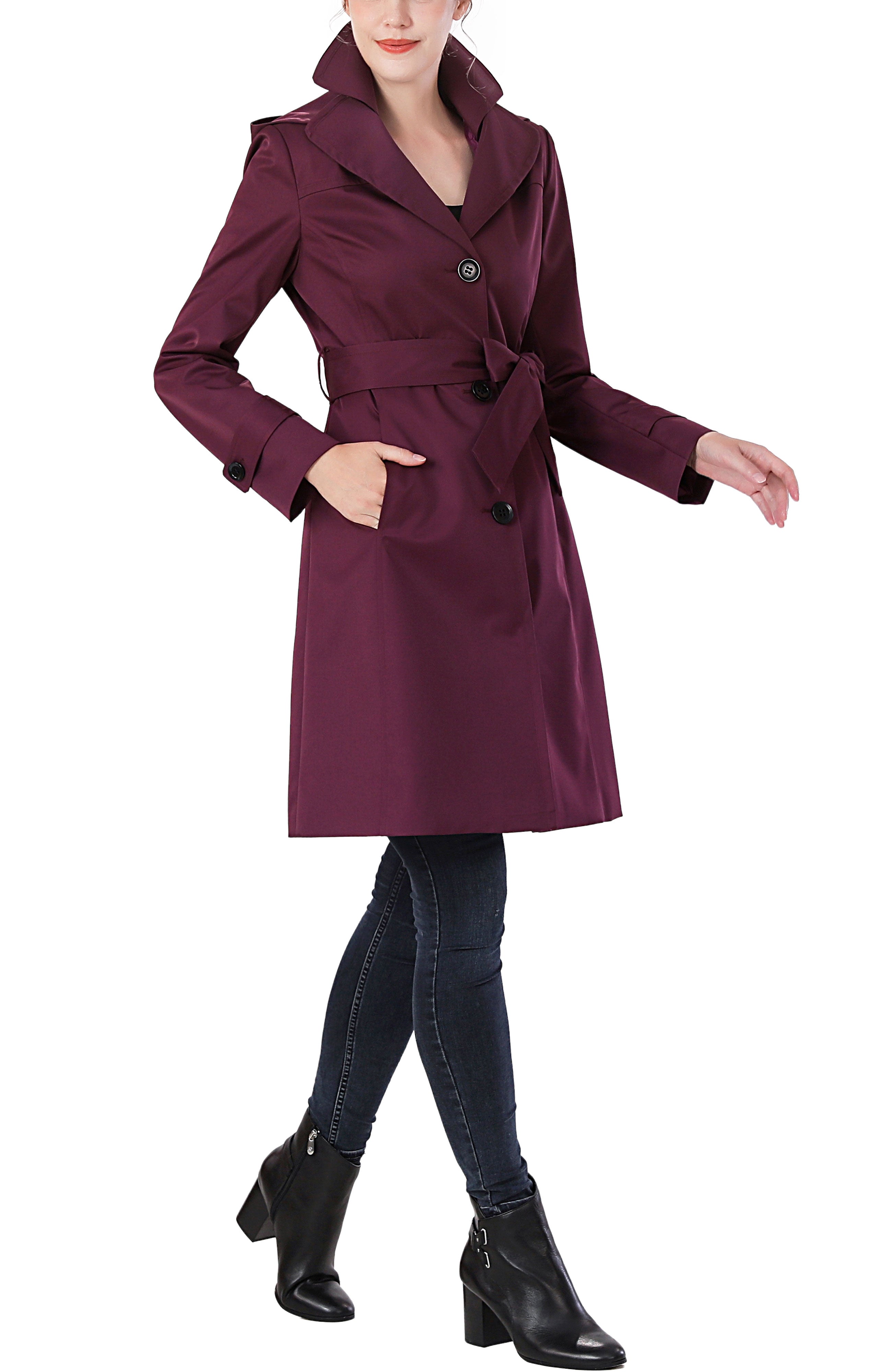 Kimi + Kai Women's "Adel" Waterproof Hooded Trench Coat