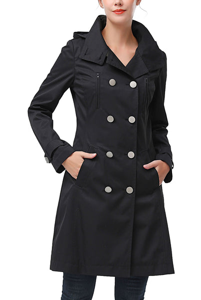 Kimi + Kai Women's "Samantha" Hooded Mid-Length Trench Coat