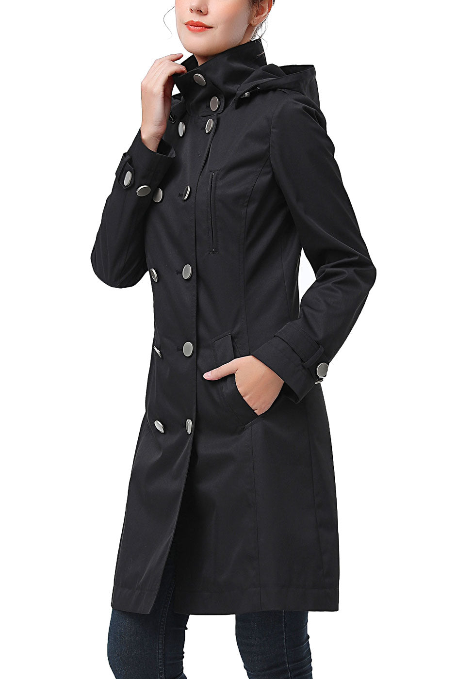 Kimi + Kai Women's "Samantha" Hooded Mid-Length Trench Coat