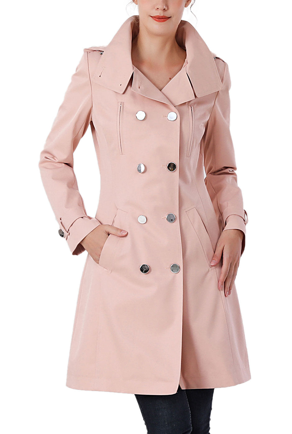 Kimi + Kai Women's "Samantha" Hooded Mid-Length Trench Coat